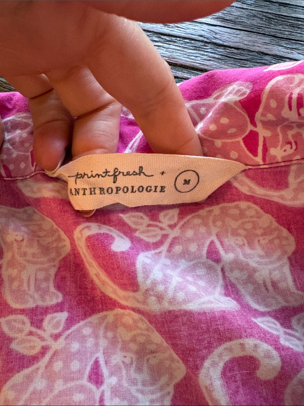 Anthropologie Hot Pink Print Short Sleeve Pajama Set - Picture 2 of 3